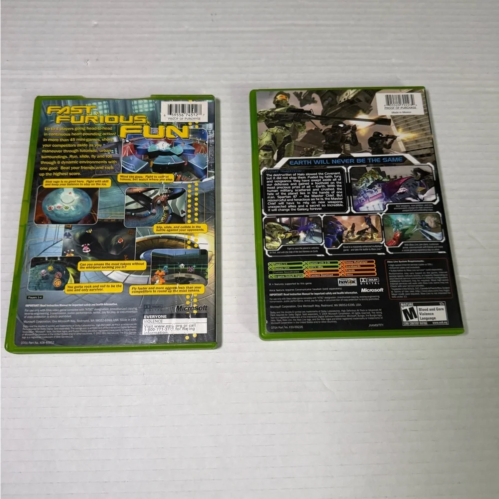 Xbox Classic Lot Of 2 Games Fuzion Frenzy and Halo 2 Tested